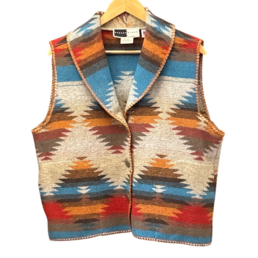 Vintage Style Rhonda Stark Vest Southwestern Westerncore Cowgirl Boho Americana